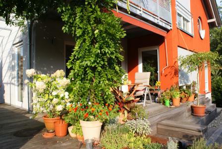 Blick auf Veranda